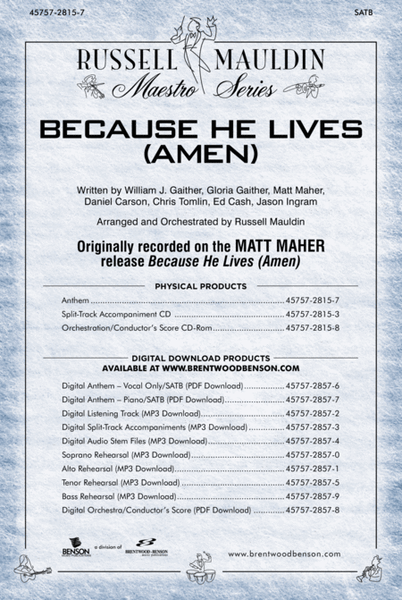 Because He Lives (Amen) - Anthem image number null