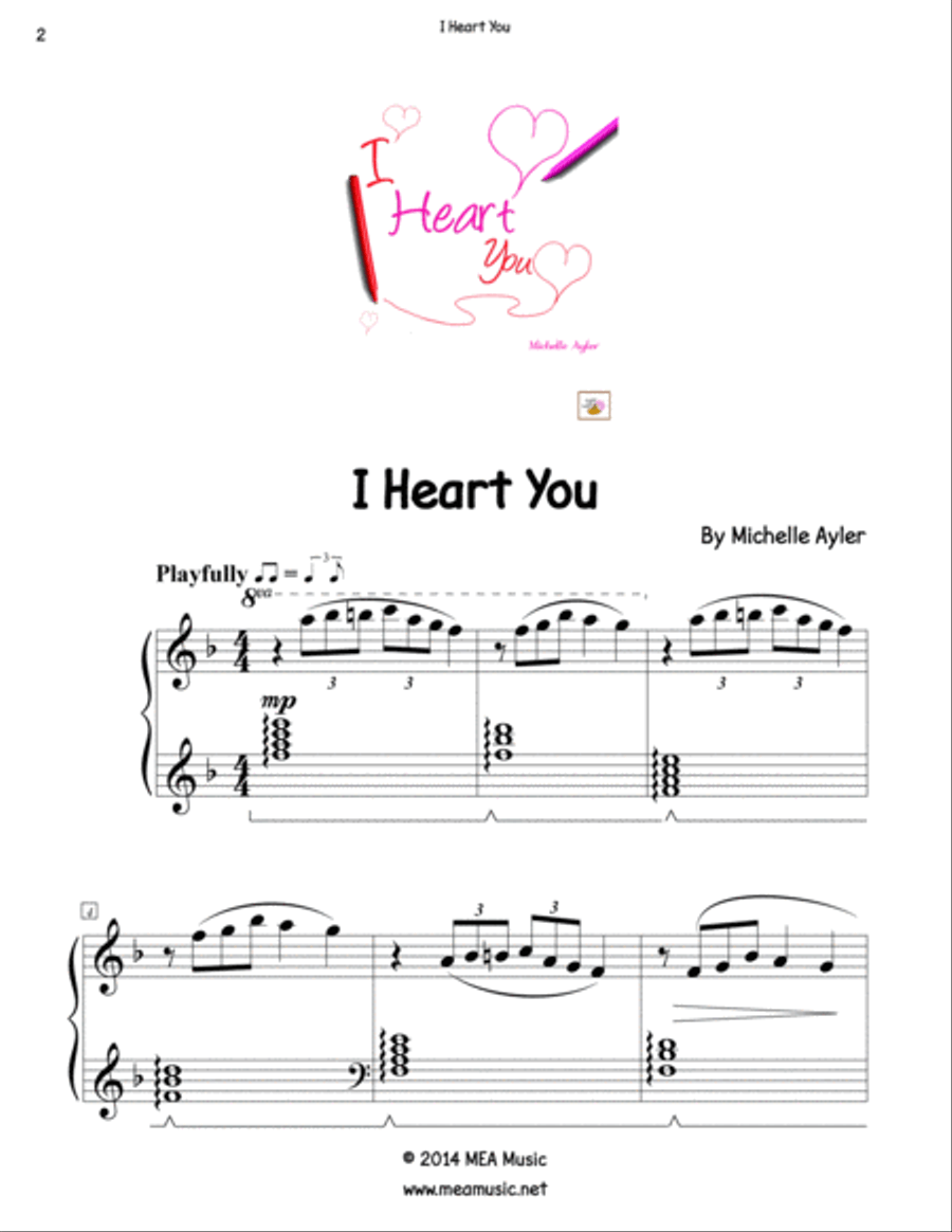 I Heart You Piano Solo scores gallery preview page 2