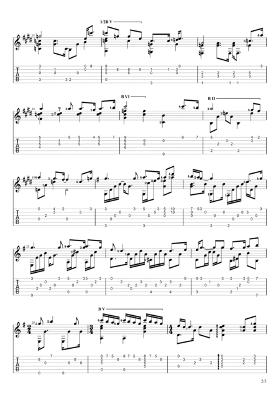 Quatre Saisons Pour Un Amour Guitar Tablature scores gallery preview page 2