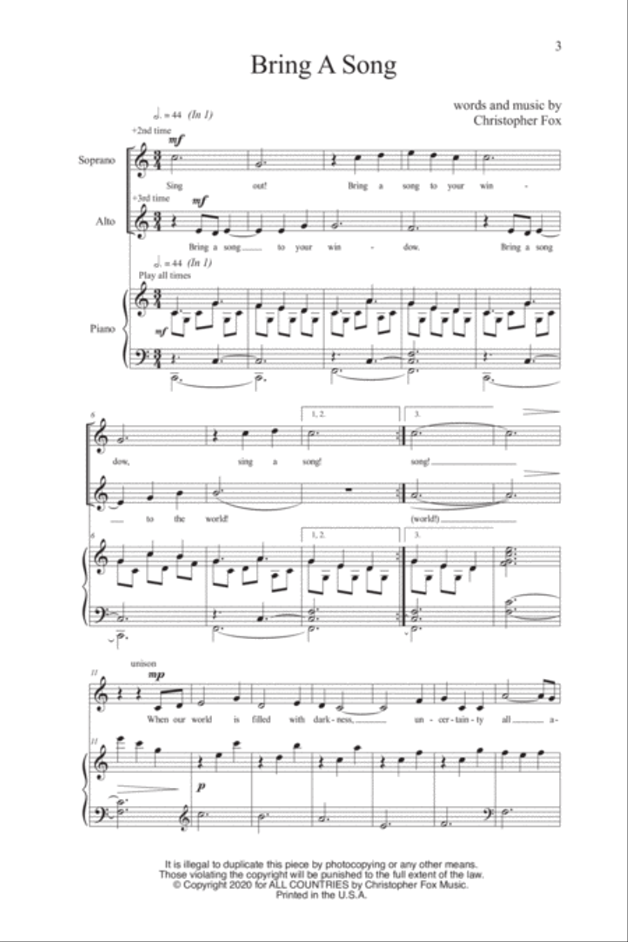 Bring A Song SA SA scores gallery preview page 3