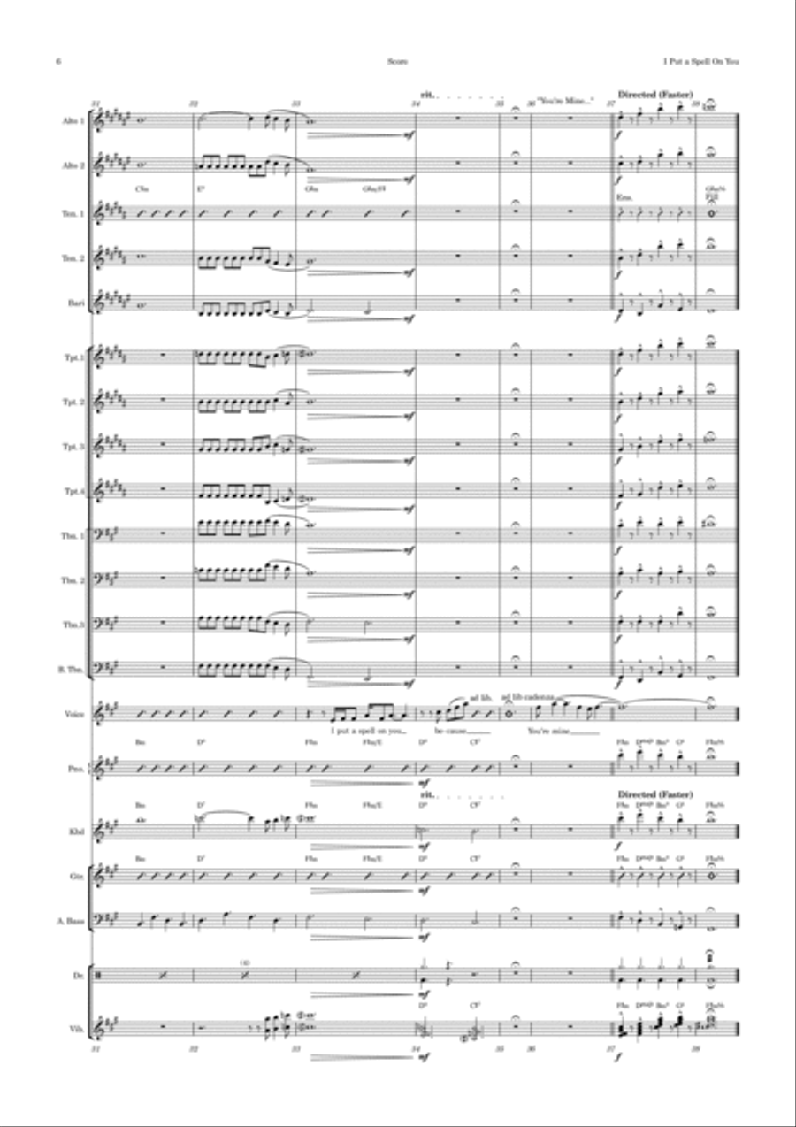 I Put A Spell On You Jazz Ensemble scores gallery preview page 6