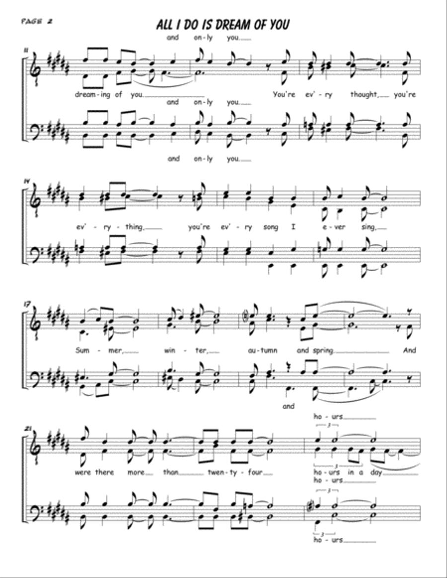 All I Do Is Dream Of You TTBB scores gallery preview page 2