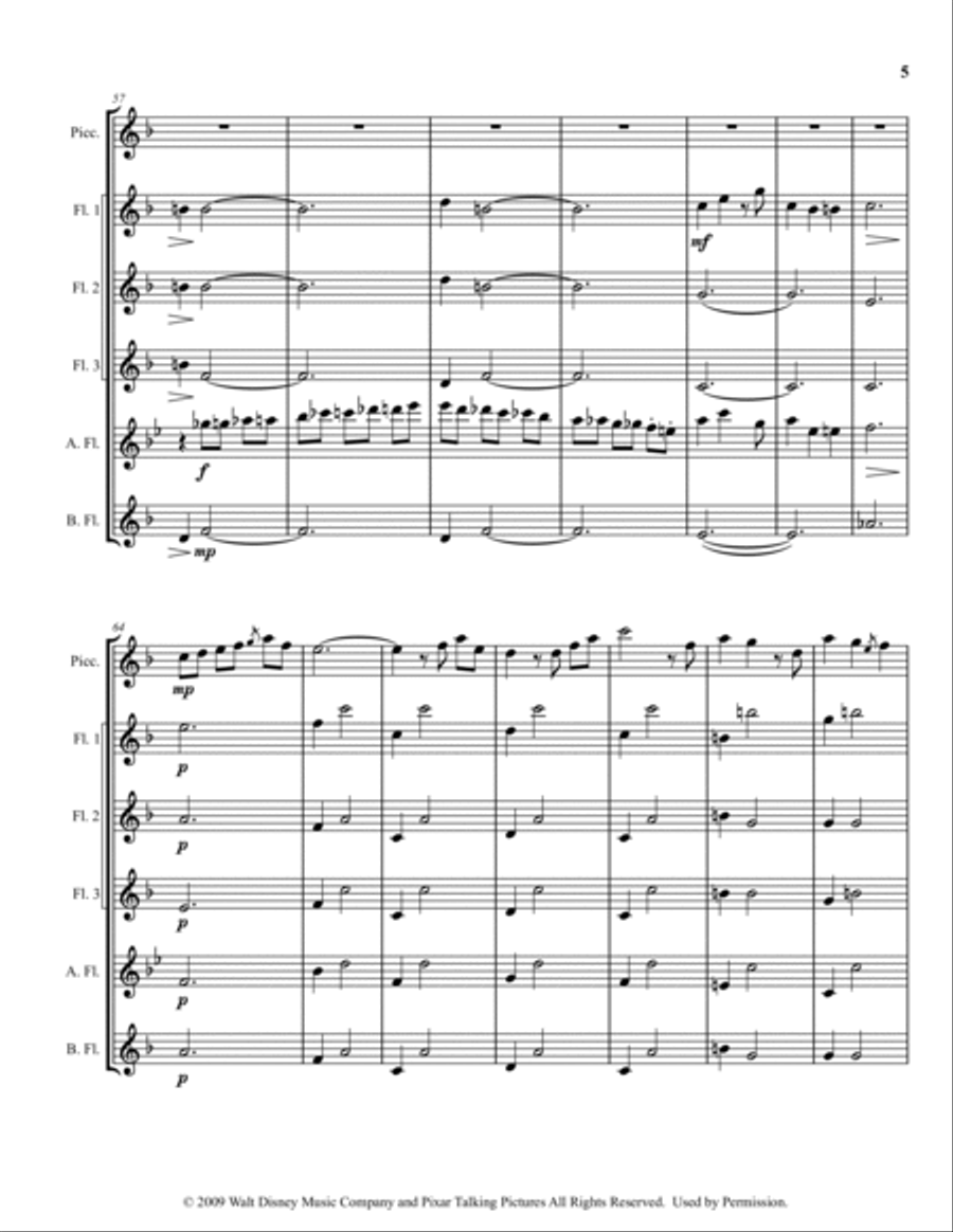 Married Life Married Life Flute Choir scores gallery preview page 5