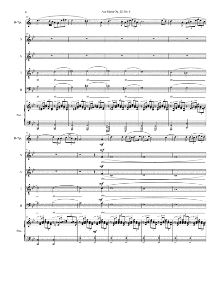 Ave Maria SATB Choir with Trumpet Solo