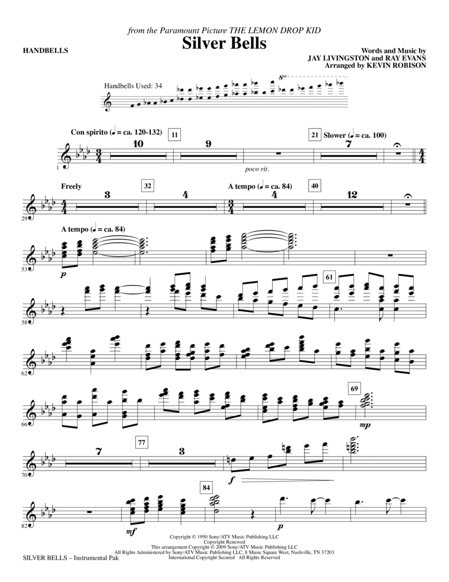 Silver Bells - Handbells Silver Bells - Handbells Choir scores gallery preview page 1