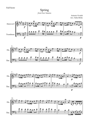 Spring (from Four Seasons of Antonio Vivaldi) for Horn in F & Trombone Duo
