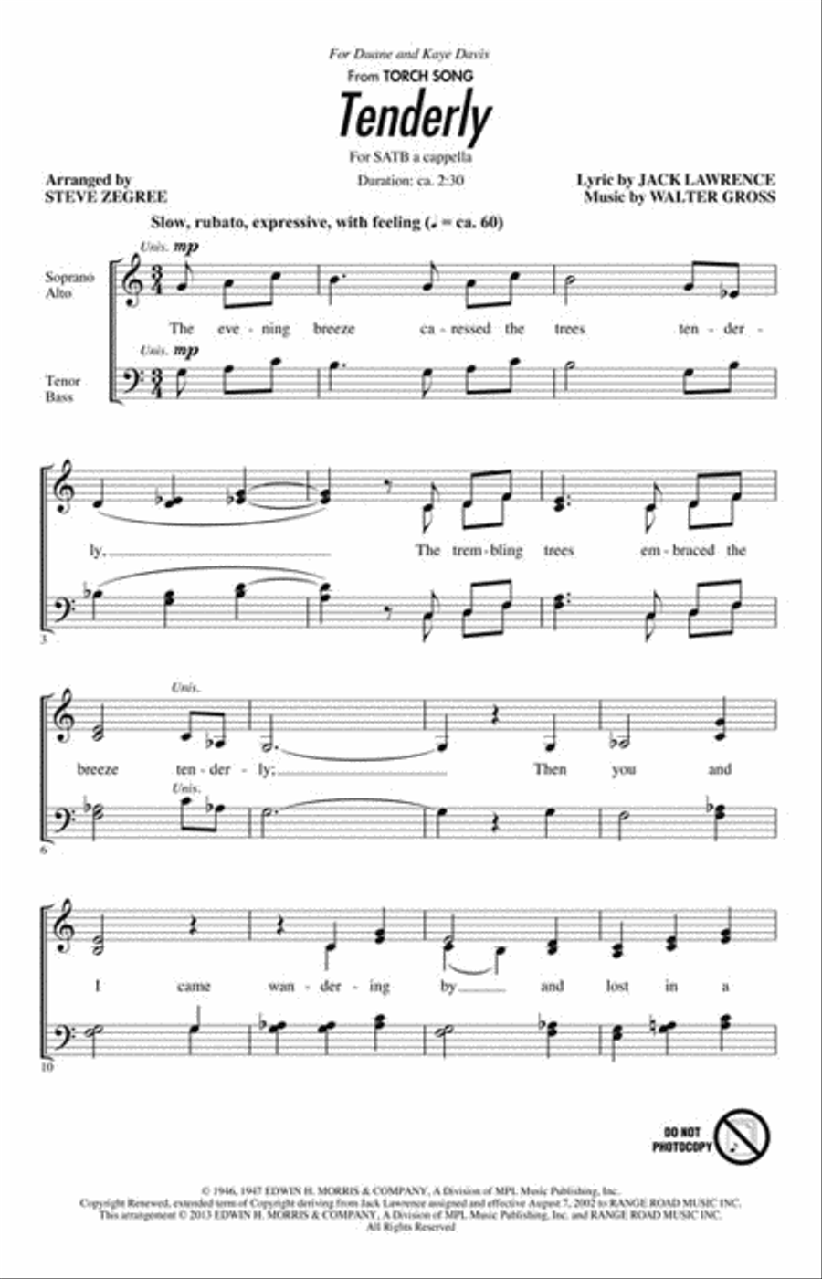Tenderly Tenderly 4-Part scores gallery preview page 2