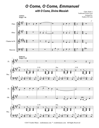 O Come, O Come, Emmanuel (with "O Come, Divine Messiah") (Woodwind Quartet and Piano)