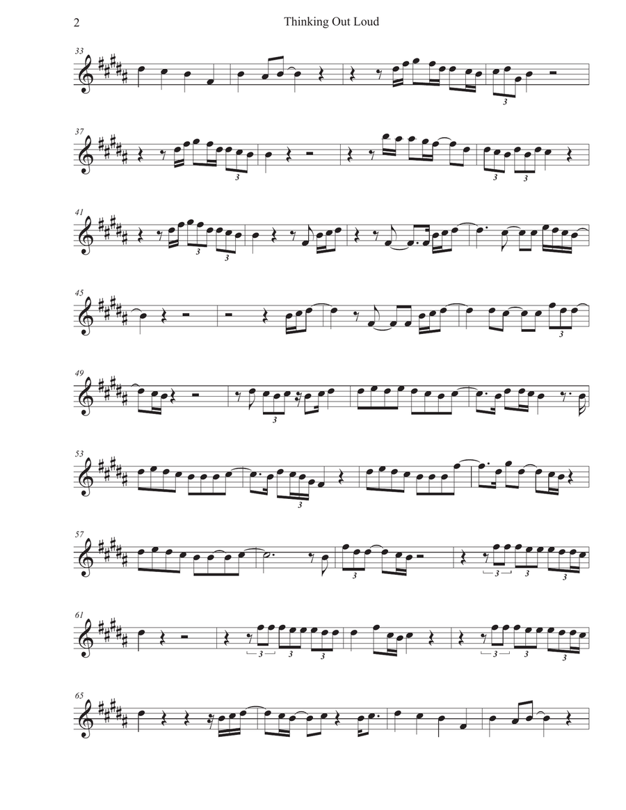Thinking Out Loud Alto Saxophone scores gallery preview page 2