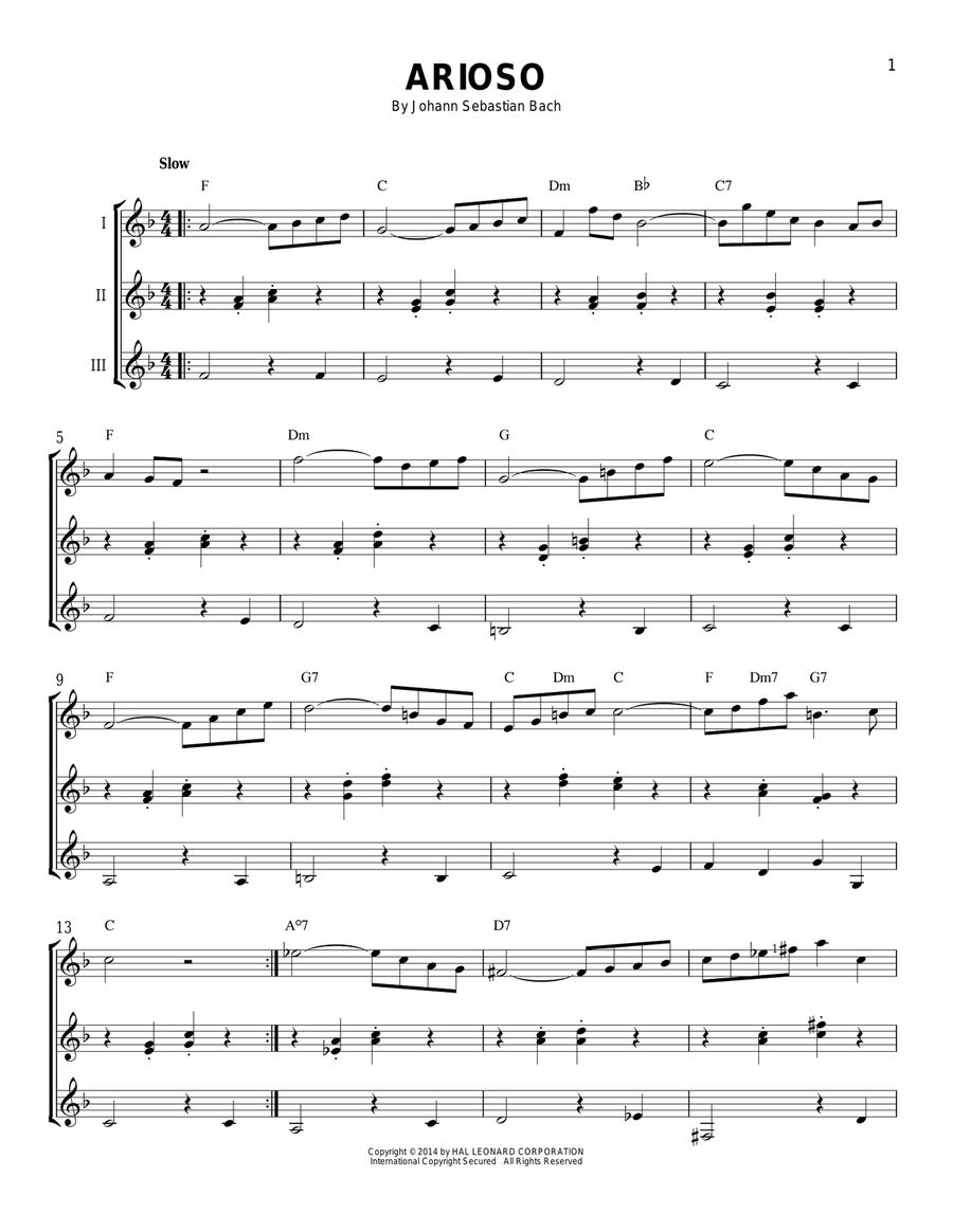 Arioso Guitar Ensemble scores gallery preview page 1