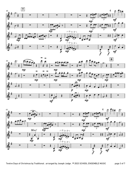 Twelve Days of Christmas for Clarinet Quartet in Schools image number null