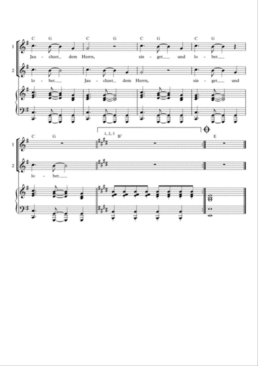 Singet dem Herrn ein neues Lied Psalm 98 für Kinderchor (children's choir) SA scores gallery preview page 3