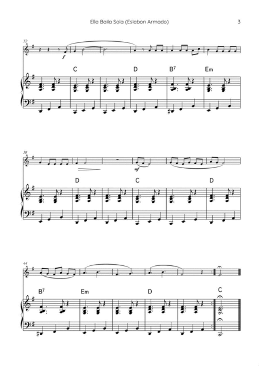 Ella Baila Sola Ella Baila Sola Piano scores gallery preview page 3