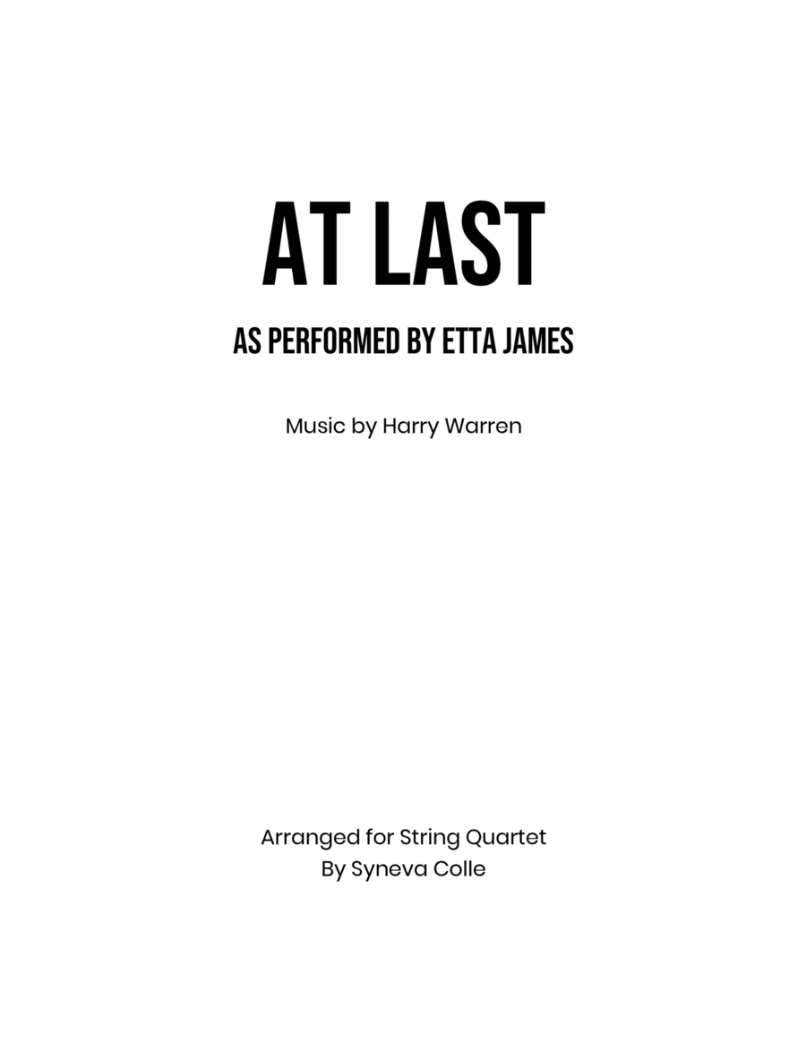 At Last At Last String Quartet scores gallery preview page 1