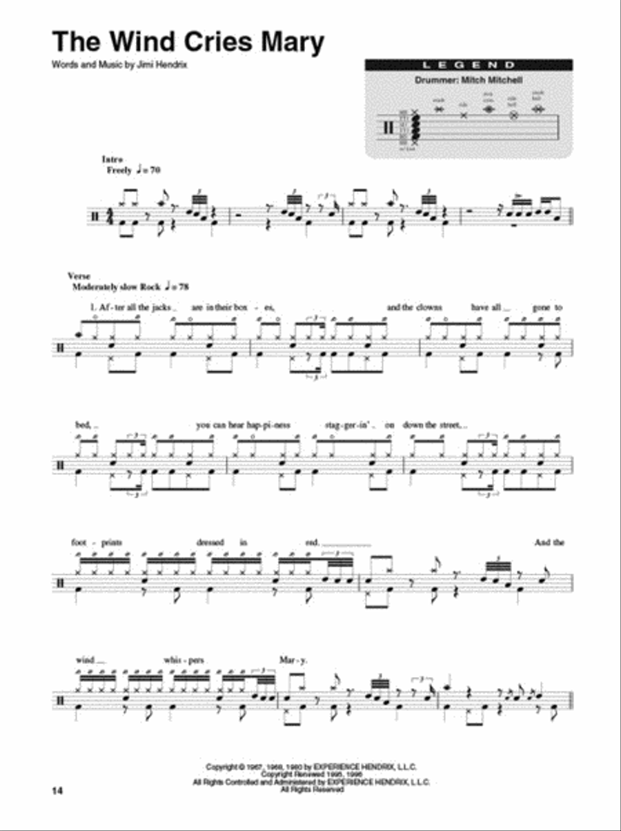 Jimi Hendrix Experience – Smash Hits Drums scores gallery preview page 6