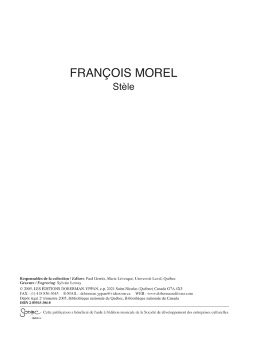 Stèle Clarinet Solo scores gallery preview page 1