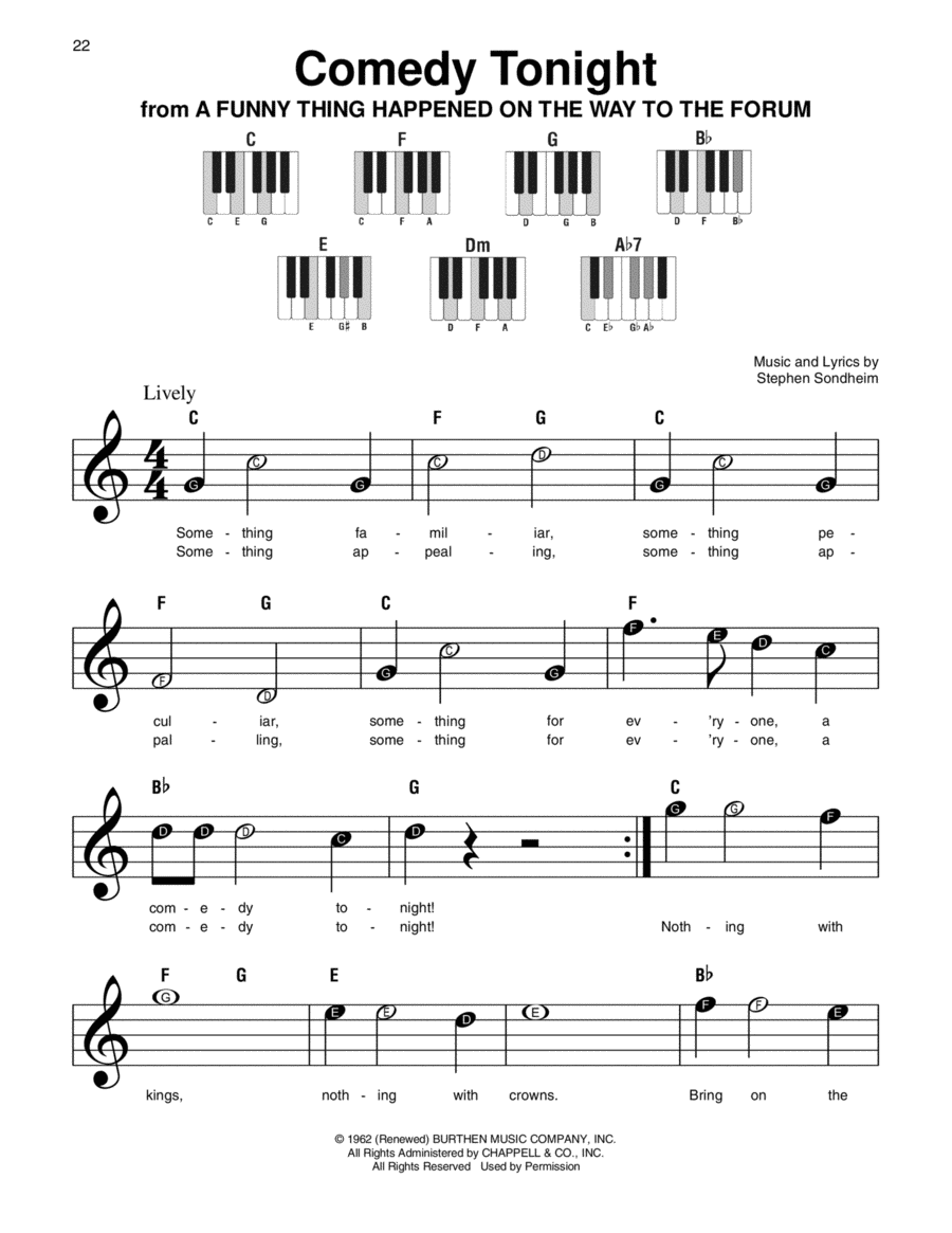 Comedy Tonight Comedy Tonight Easy Piano scores gallery preview page 1