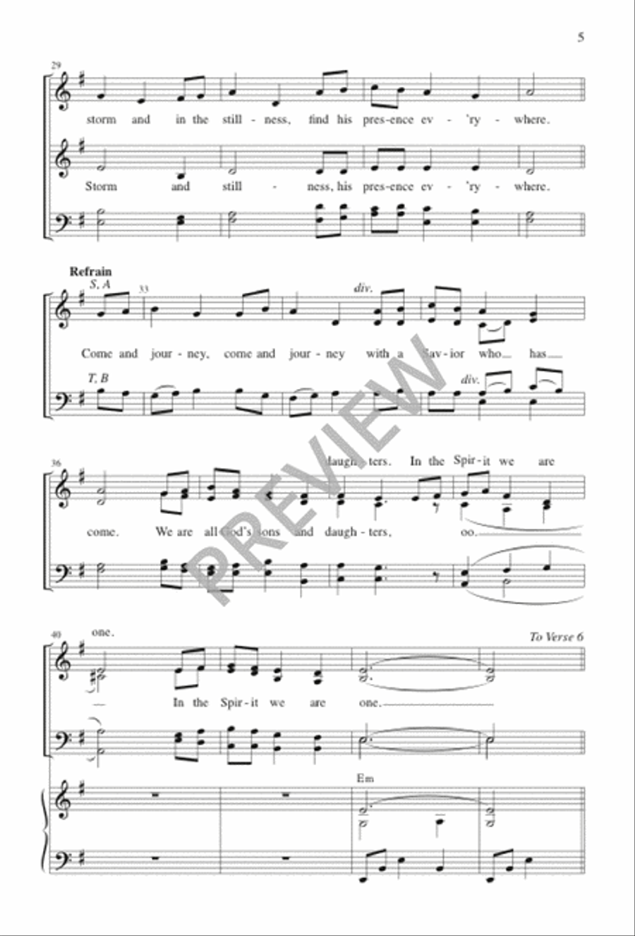 Come and Journey with a Savior 4-Part scores gallery preview page 5
