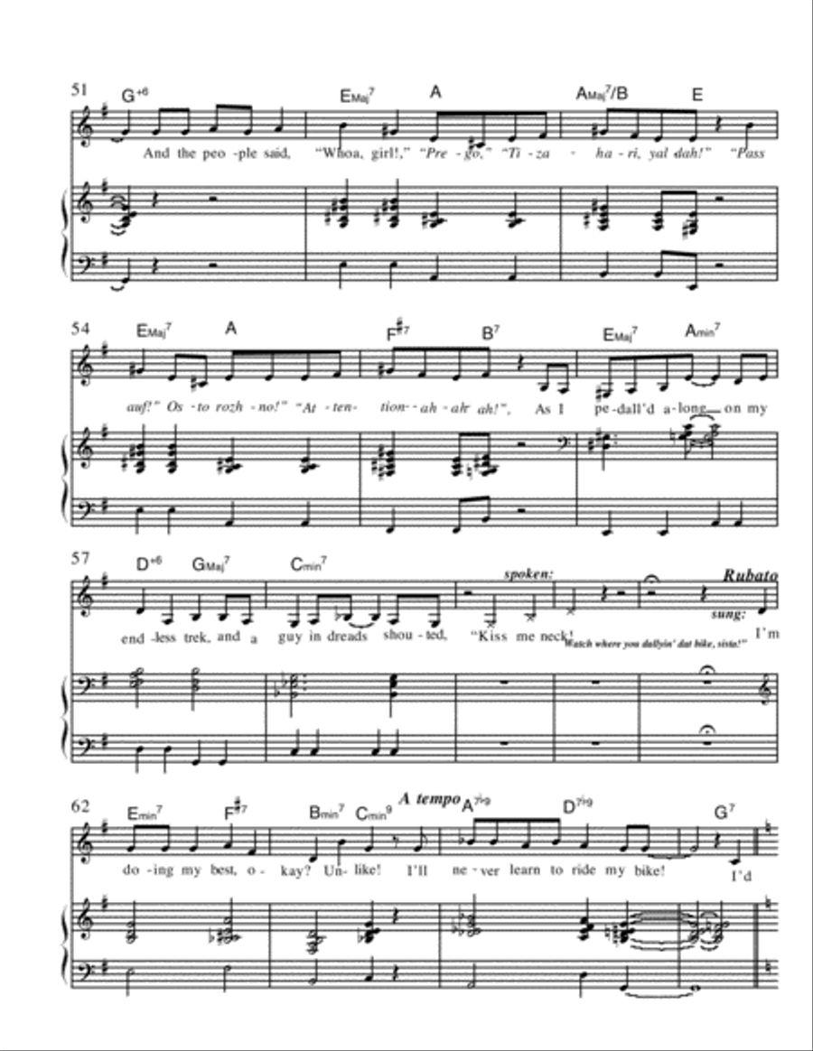 How I Learned To Ride My Bike Piano, Vocal, Guitar scores gallery preview page 4