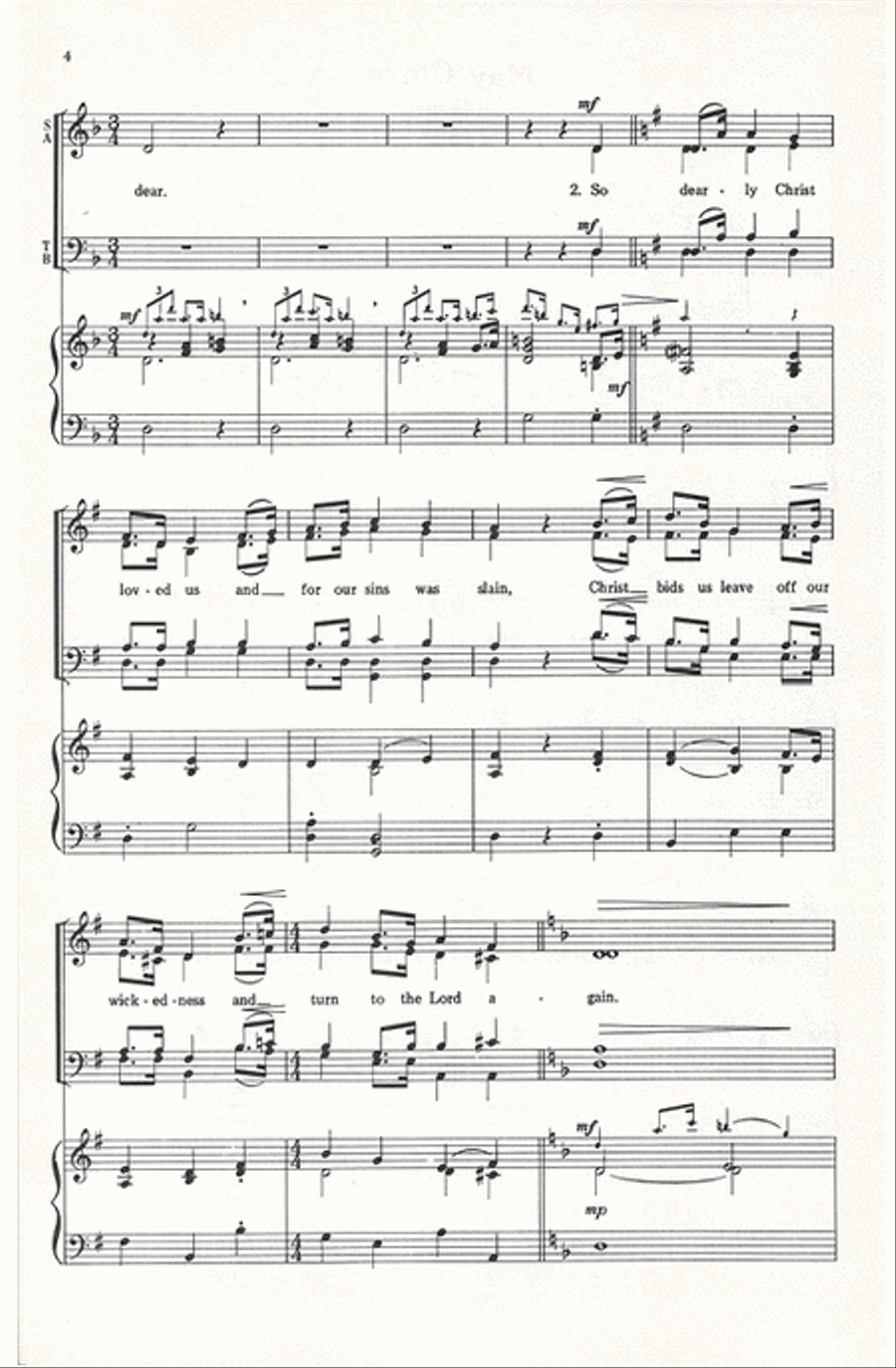 May Carol (Vårvisa) 4-Part scores gallery preview page 3