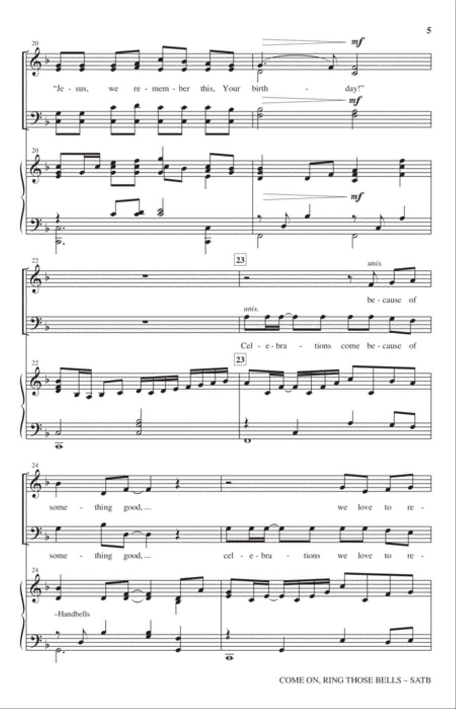 Come On, Ring Those Bells 4-Part scores gallery preview page 4