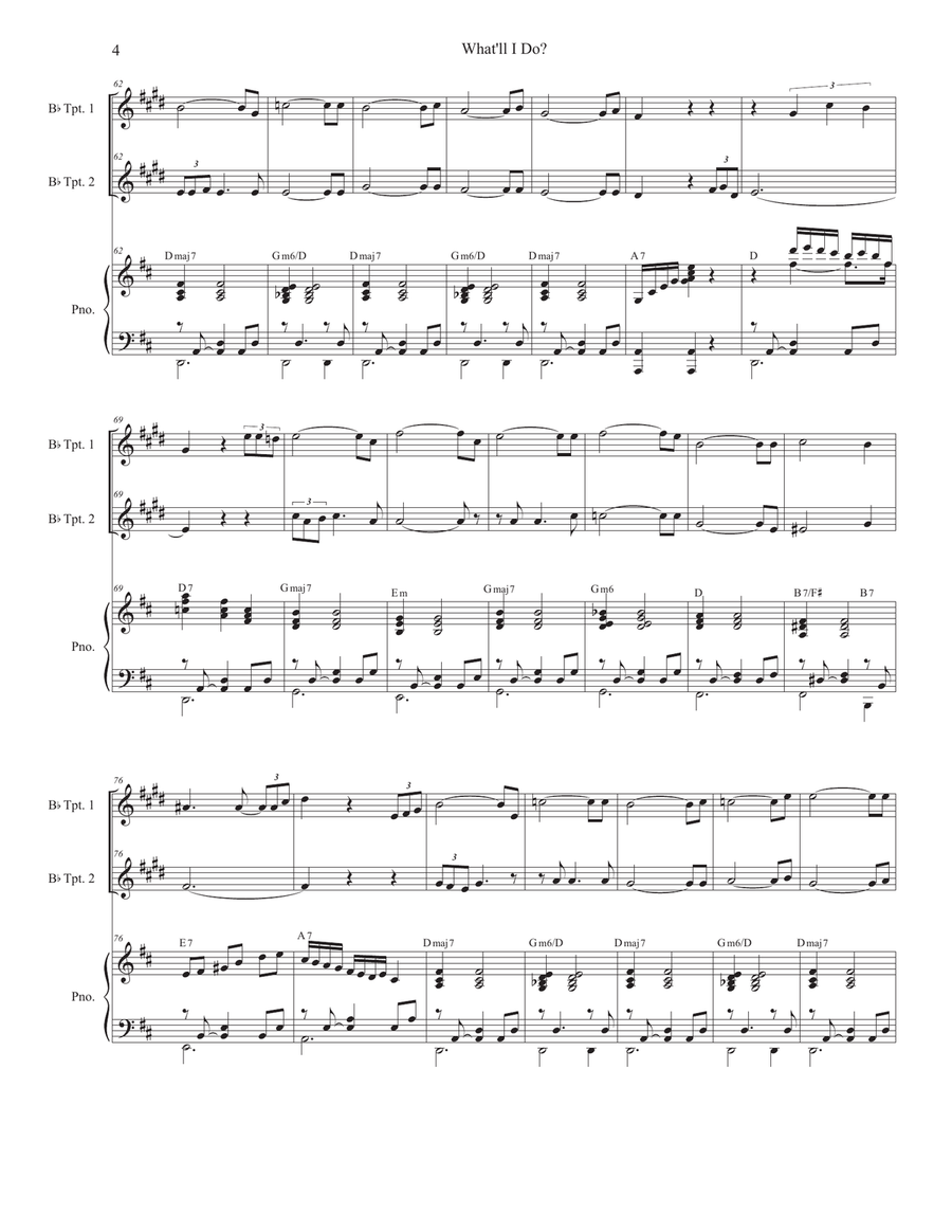 What'll I Do? (Duet for Bb-Trumpet) What'll I Do? (Duet for Bb-Trumpet) Trumpet Duet scores gallery preview page 4