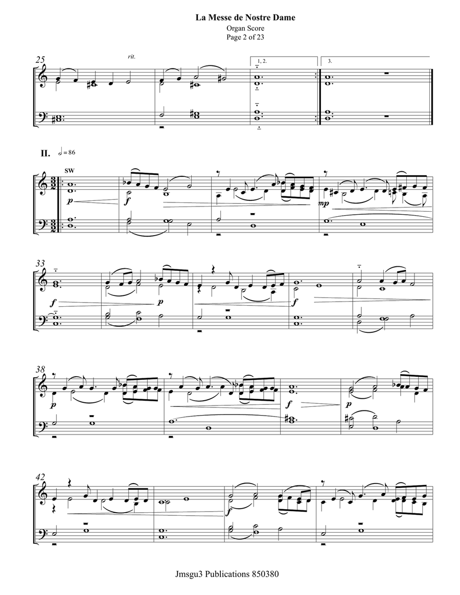 Machaut: La Messe de Nostre Dame for Organ - Study Score Organ Solo scores gallery preview page 2