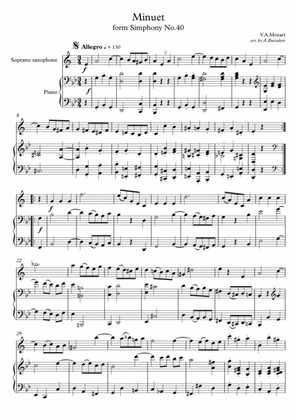 Minuet from Siphony No.40 (saxophone-soprano)