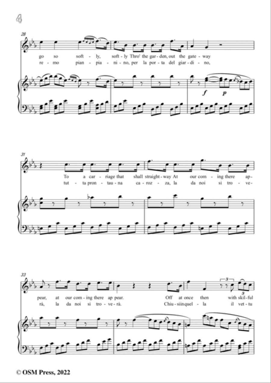 Cimarosa-Pria che spunti in ciel l'aurora,in E flat Major,from 'Il Matrimonio Segreto',for Voice and Voice scores gallery preview page 6