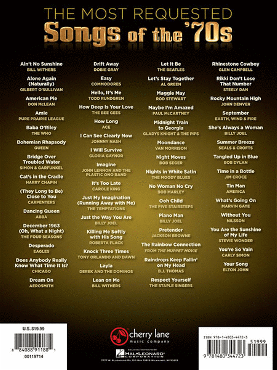 The Most Requested Songs of the '70s Piano, Vocal, Guitar scores gallery preview page 3