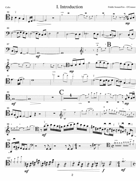 Fiddle Sonata Trio (cello part - pno, vln, cel)