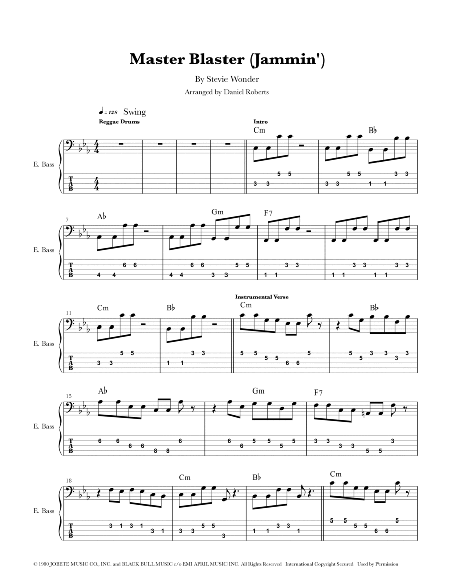 Master Blaster Bass Guitar scores gallery preview page 1