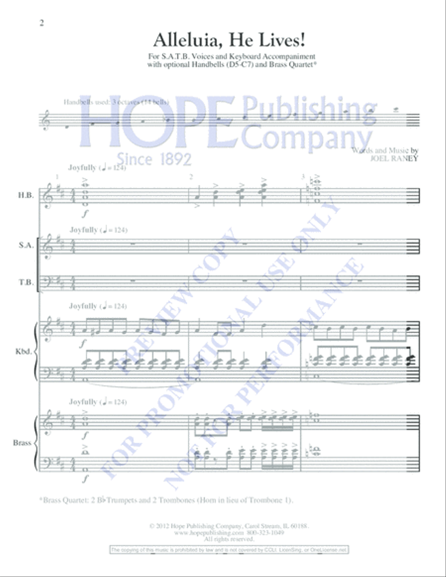 Alleluia, He Lives! Choir scores gallery preview page 2