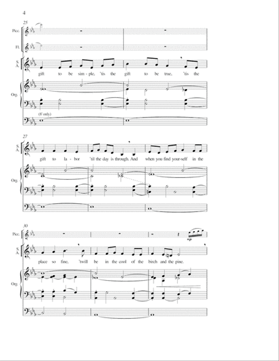 Simple Gifts 4-Part scores gallery preview page 4