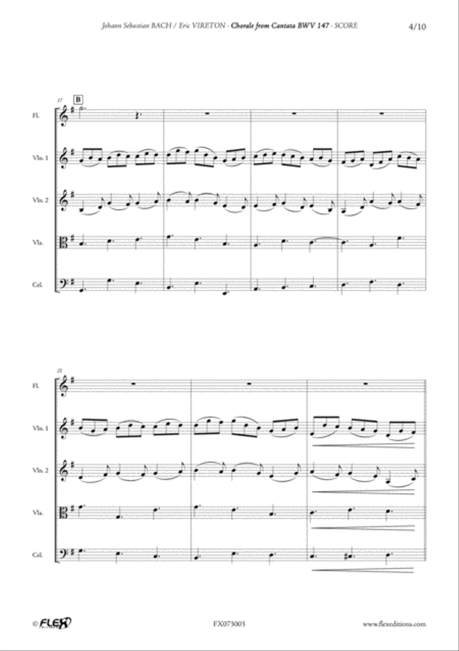 Chorale from Cantata BVW 147 Flute scores gallery preview page 4