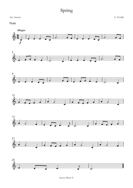 vivaldi spring easy Flute and Cello sheet music image number null