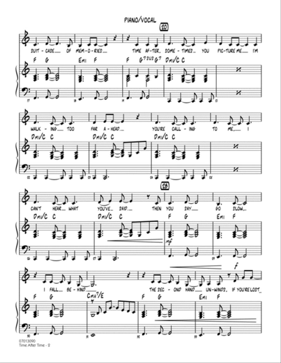 Time After Time - Piano/Vocal Voice scores gallery preview page 2