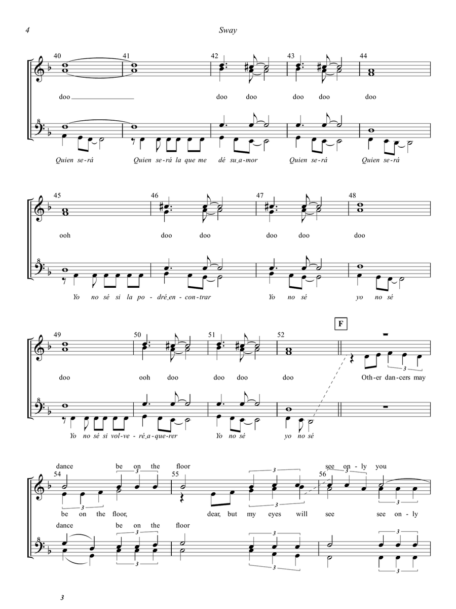Sway (Quien Sera) SSAA scores gallery preview page 4