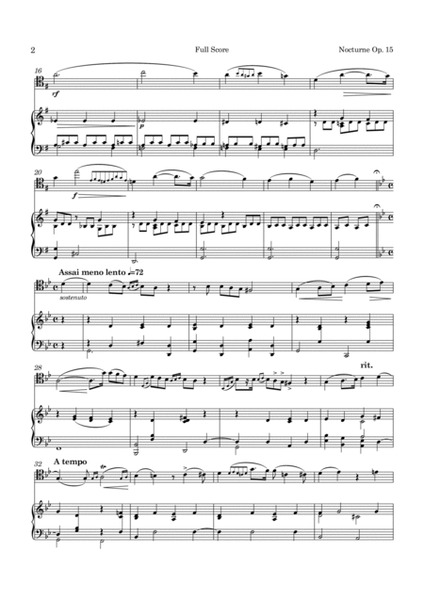 Chopin Nocturne Op 15 arr. A Franchomme for Cello & Piano image number null