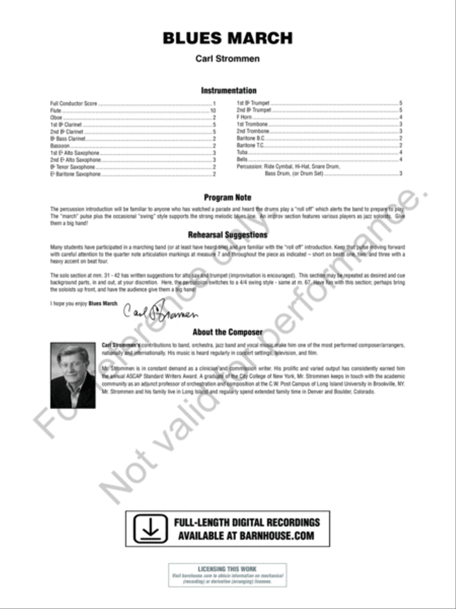 Blues March Concert Band scores gallery preview page 3