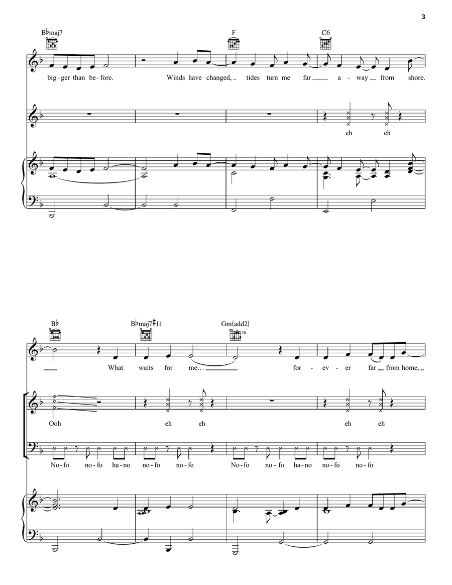 Beyond (End Credit Version) (from Moana 2) Piano, Vocal, Guitar scores gallery preview page 3