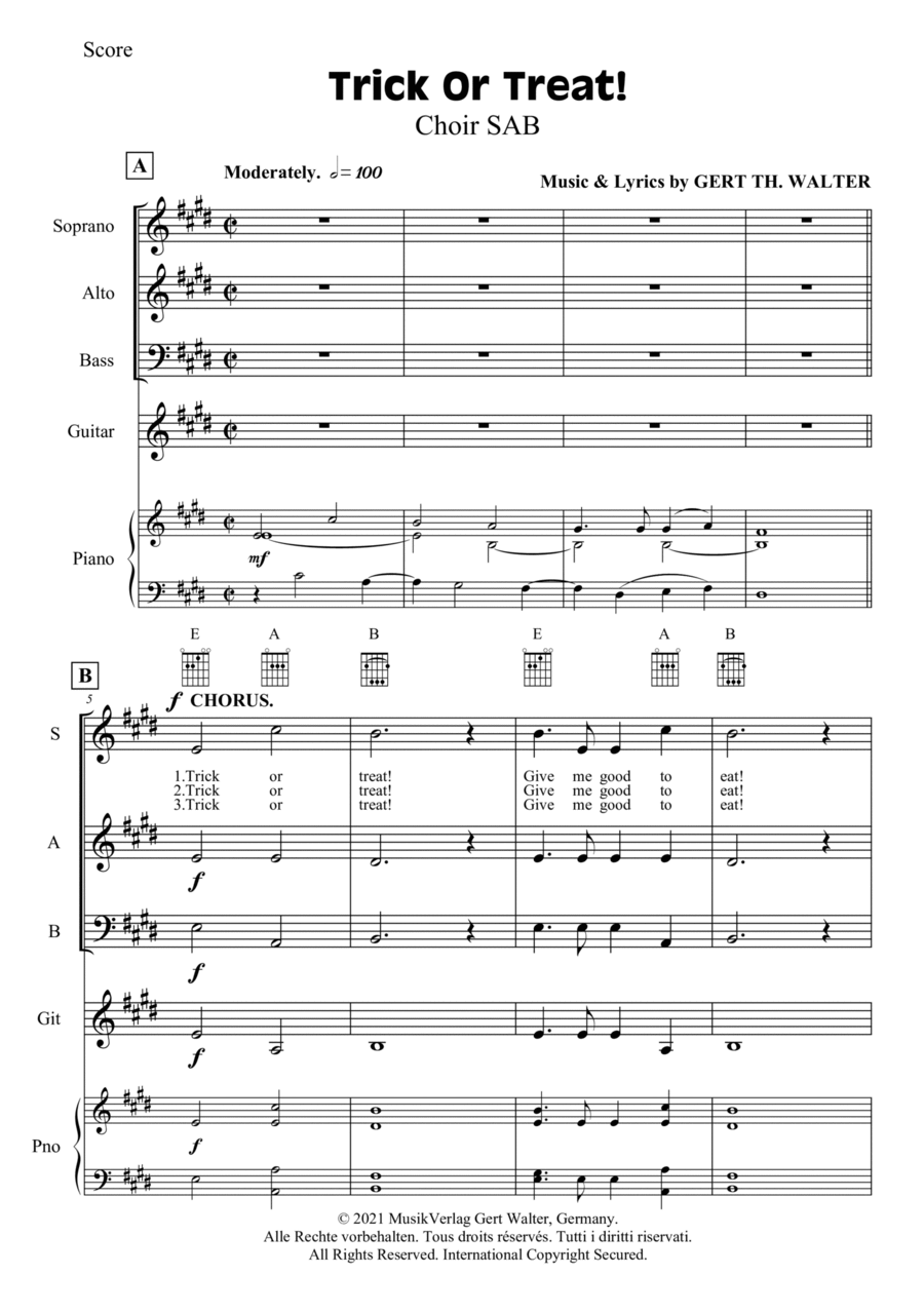 Trick Or Treat! 3-Part scores gallery preview page 1