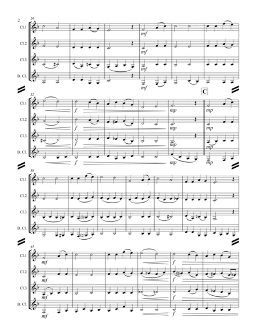 Barnby - O Perfect Love (for Clarinet Quartet) Clarinet Quartet scores gallery preview page 3