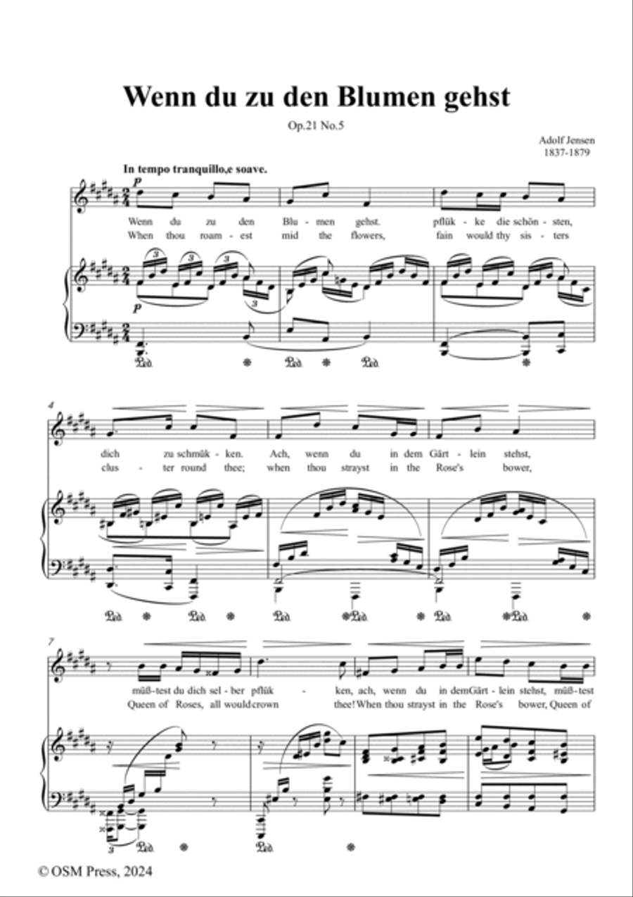 A. Jensen-Wenn du zu den Blumen gehst,in B Major,Op.21 No.5 Voice scores gallery preview page 2
