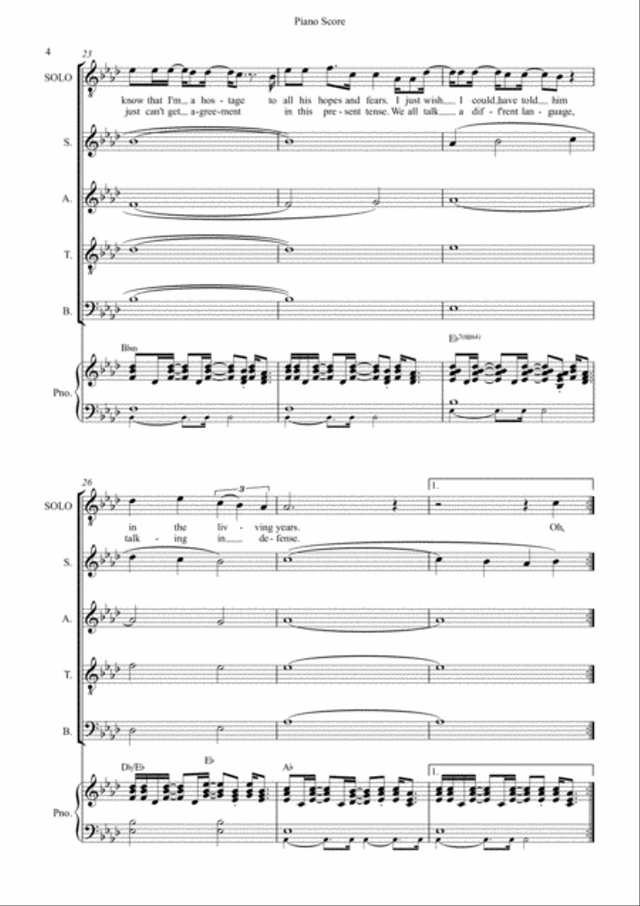 The Living Years The Living Years 4-Part scores gallery preview page 4