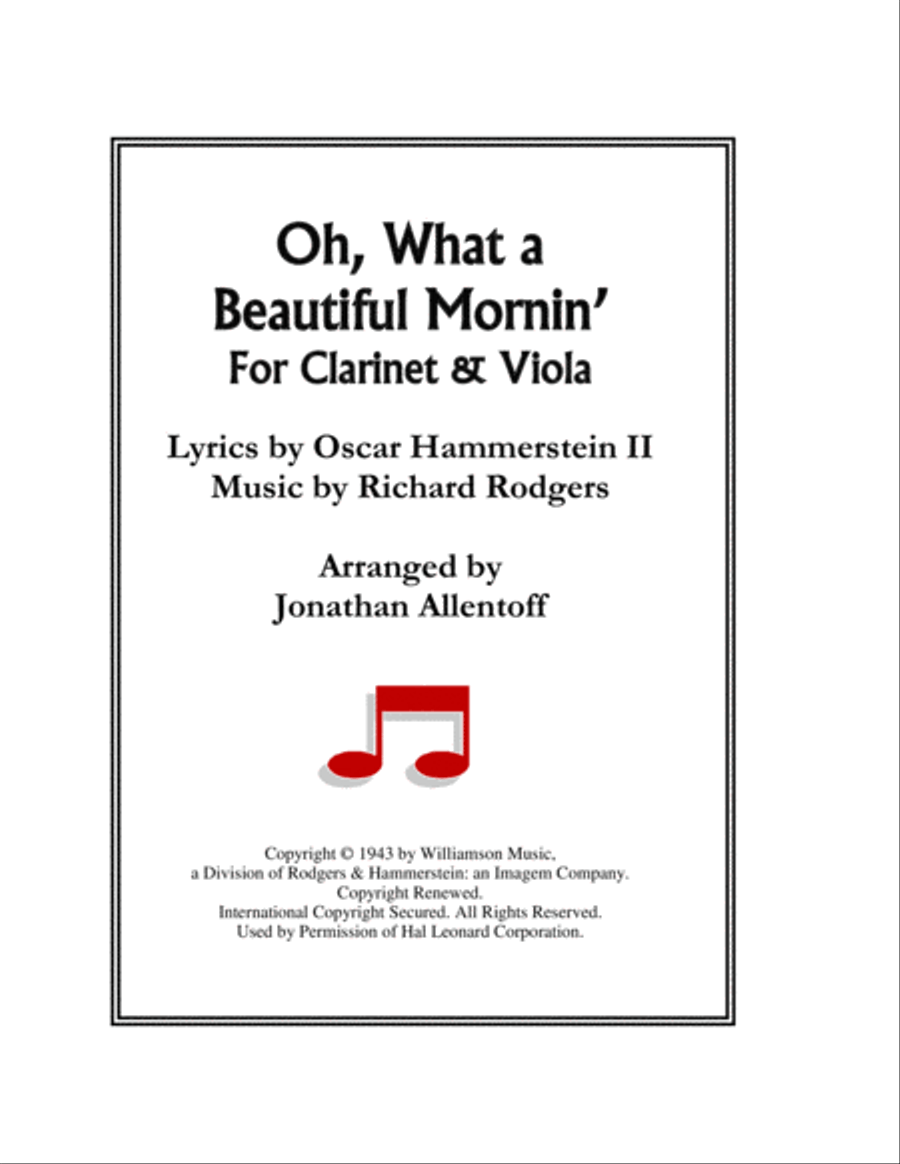 Oh, What A Beautiful Mornin' Clarinet scores gallery preview page 1