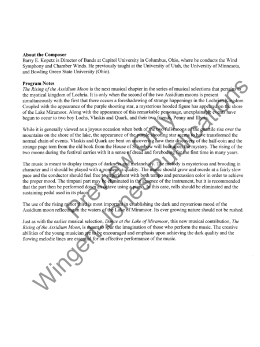 Rising Of The Assidium Moon Concert Band scores gallery preview page 4