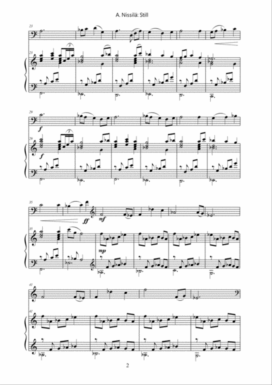 Still (for cello and piano) - piano score Piano Accompaniment scores gallery preview page 2