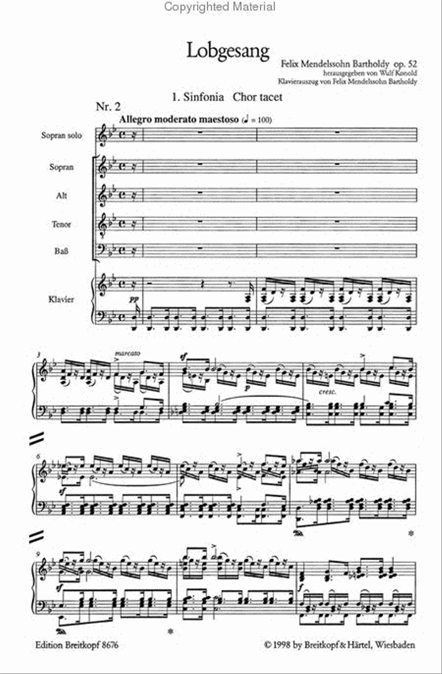 Hymn of Praise Op. 52 MWV A 18 4-Part scores gallery preview page 2