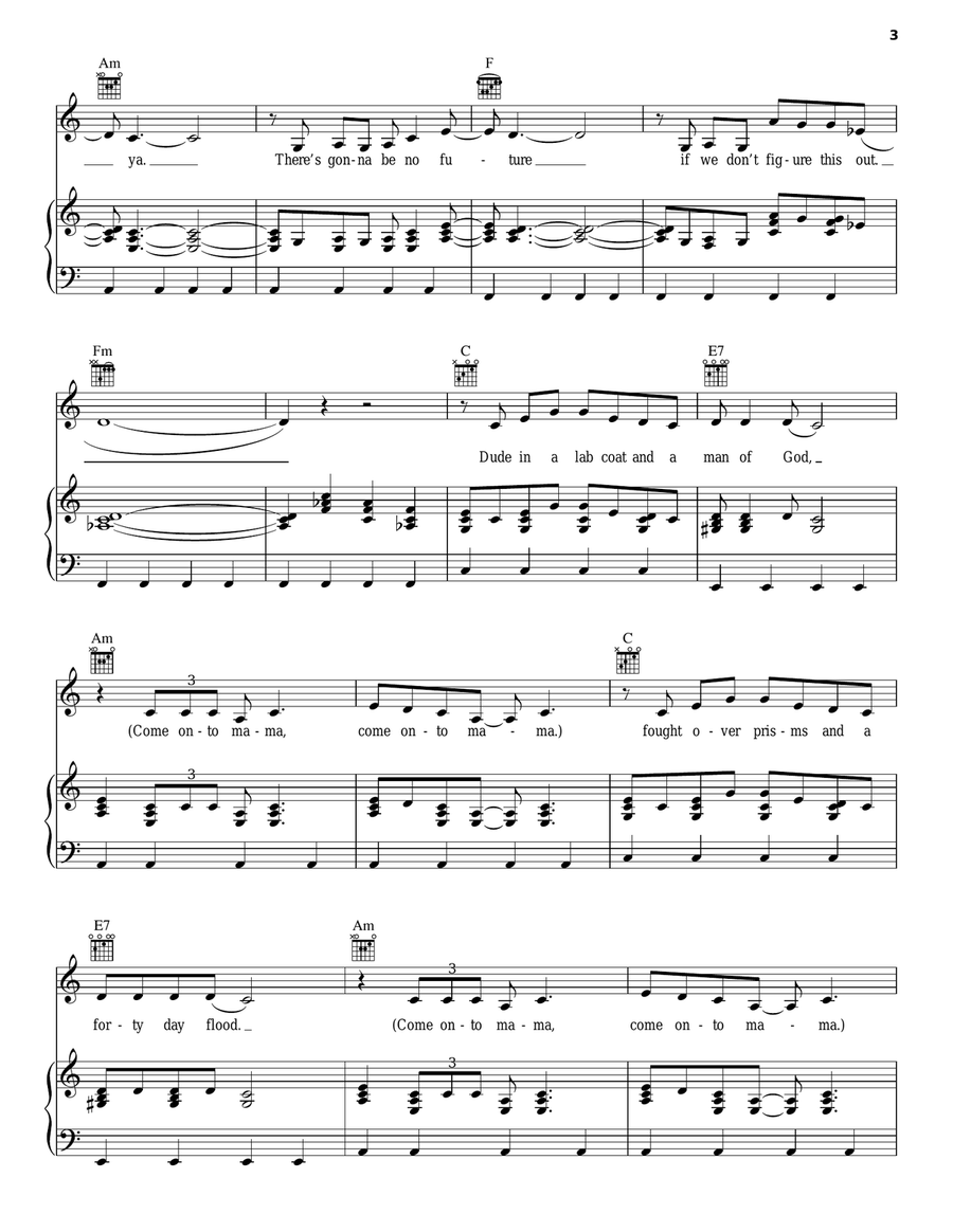 Come To Mama Come To Mama Piano, Vocal, Guitar scores gallery preview page 3